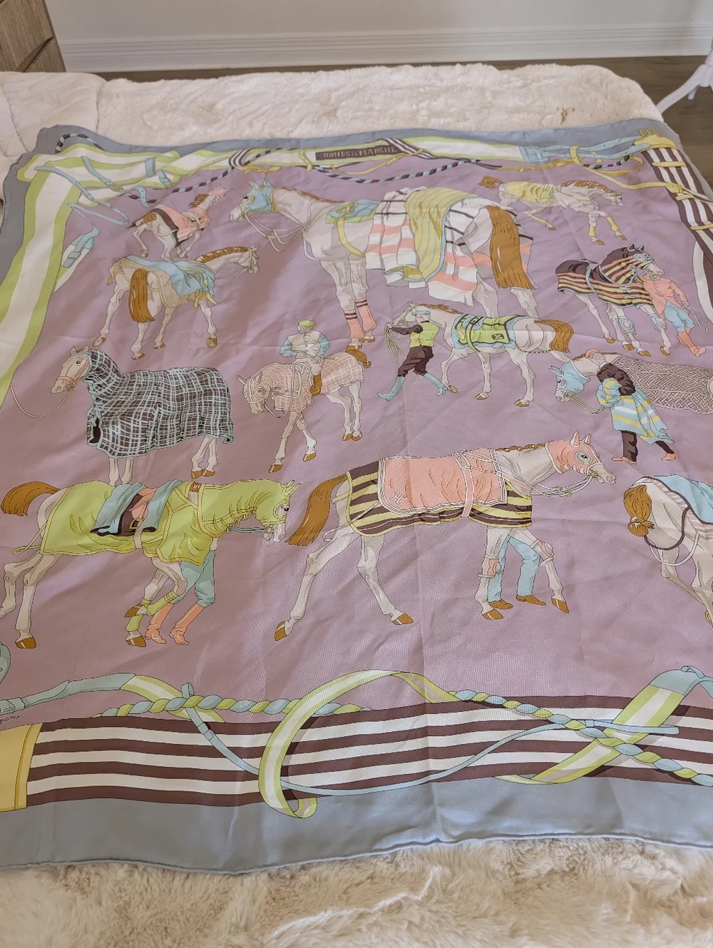 Hermès Pink Equestrian Silk Scarf - Picture 4 of 5